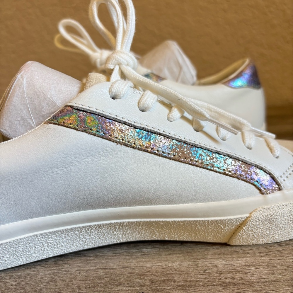 NWOB Madewell Sidewalk Low-Top Sneakers in Iridescent Leather - Picture 10 of 14
